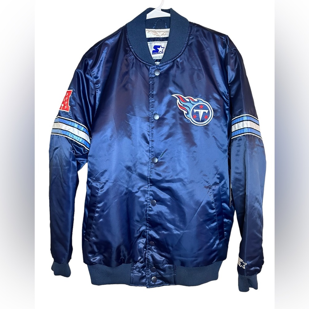 Starter Tennessee Titans Varsity Satin Full-Snap Jacket NWT XL